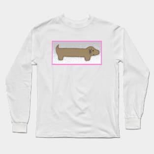 Excerpt from 2 Mini Dachshunds #3-Tan Pup Long Sleeve T-Shirt